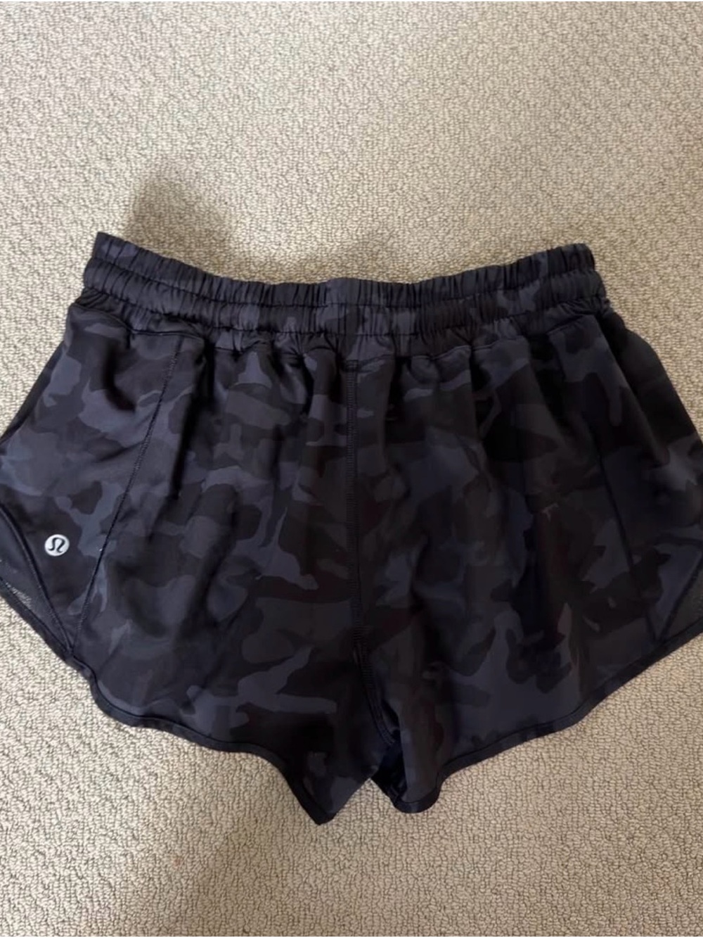 lululemon athletica Hotty Hot Black Camo Athletic Shorts - Low Rise